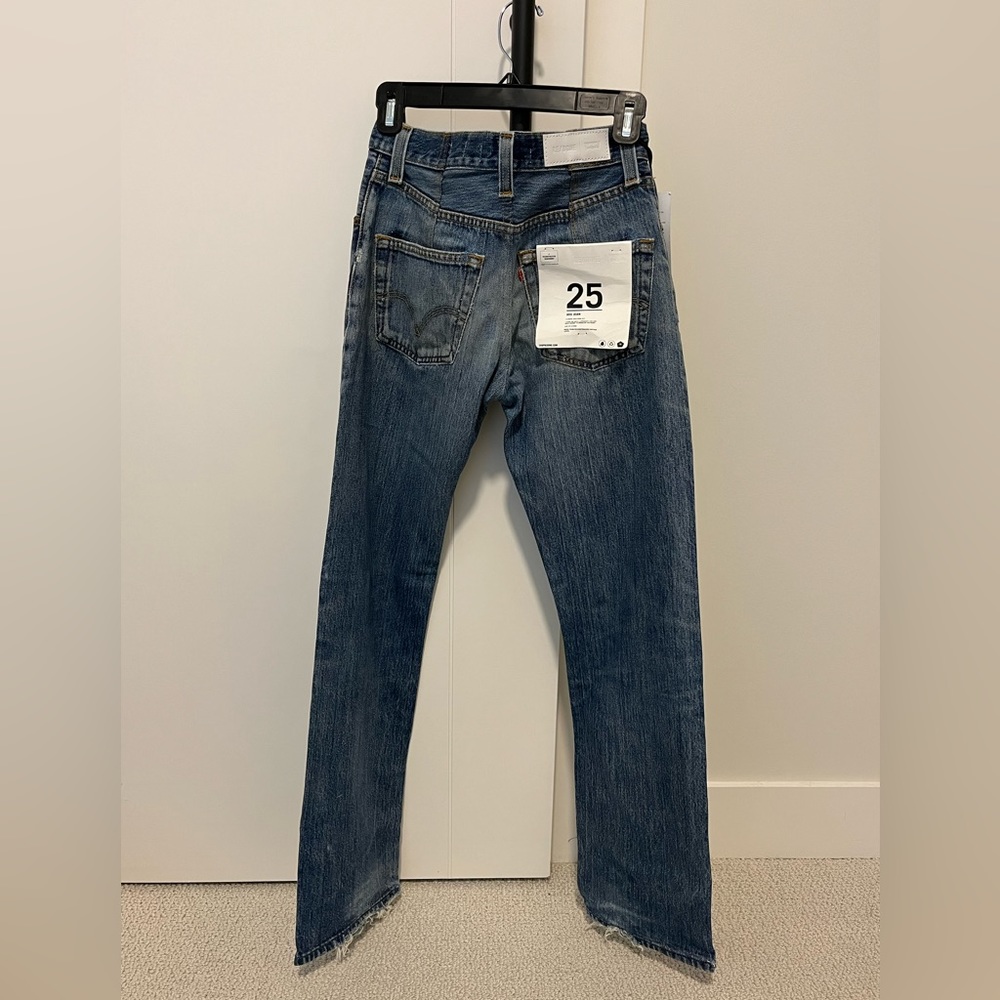 Re/Done Light Blue High-Rise Straight Jeans